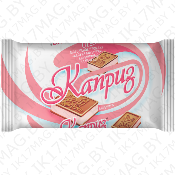 Мороженое «Каприз» клубничный  на печенье, 95 г